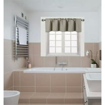 TVLO taupe blackout thermal valance for short window curtain with rod pocket for kitchen bathroom home decor 54" x 18" inch 1 valance