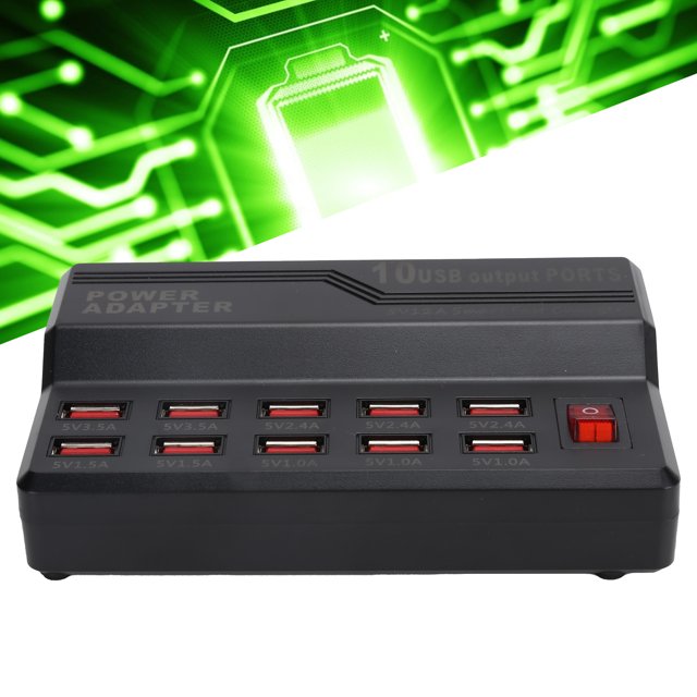Estación De Carga USB, Bloque De Base De Carga Rápida De 10 Puertos Para Teléfonos Móviles Para Mp3 Mp4 Dv Manos Libres