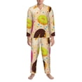 thumbnail image 3 of Balery Donuts Pijama para Hombre de Dos Piezas con Manga Larga, Conjunto de Dormir y Descanso Suave con Bolsillos-Medium, 3 of 7