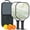 Black-3, variant on Pickleball Paddles Set Of 2, Fiberglass Surface, Turquoise Marble Pattern, 4 Balls & Bag