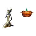 thumbnail image 1 of Adorno De Resina De Dama Tribal Africana, Plato De Dulces De Vidrio Con Forma De Calabaza, Tarro De Galletas, Artesanía Hecha A Mano, Pieza De Arte Coleccionable Para Sala De Estudio, 1 of 8