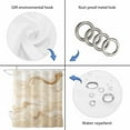 thumbnail image 4 of Beige Marble Shower Curtain Set, Waterproof Shower Curtains for Bathroom, Chic Neutral Minimalist Fluid Aesthetic Washable Fabric Cloth Bath Curtain for Bathtub Decoration with Hooks 60x72 Inches, 4 of 6