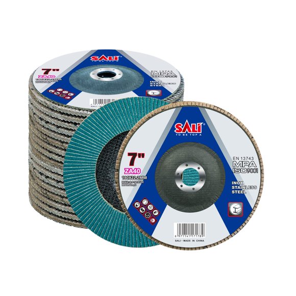 Sali Lot de 10 Disques à Rabat en Zirconia 40 Grains 7 Pouces x 7/8 Pouces Disque de Ponçage Type Biseauté #29 de Qualité Supérieure et Industrielle Meule d'Angle Haute Performance Meule de Bordure