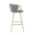 thumbnail image 3 of 26 Inch Velvet Dining Chairs, Modern Dining Chair with Golden Metal Legs, Simple Bar Stool Upholstered Dining Chairs, Accent Desk Chair Dining Room, Kitchen, Vanity, Living Room(Gray,Set of 2), 3 of 10