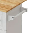 thumbnail image 5 of Kitchen Island on Wheels with Drop Leaf Tabletop, 43.31" Rolling Kitchen Cart with Spice Rack and Towel Rack, White Mobile Kitchen Cabinet, 5 of 8