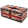 thumbnail image 1 of Caja de pañuelos de madera Brillar estilo bandera vintage para oficina en casa, 1 of 5