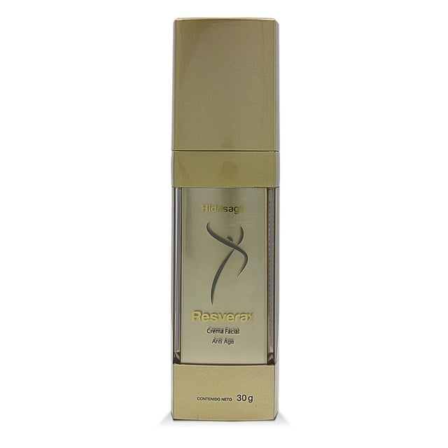 Hidrisage Resverax Crema Anti edad para el contorno de ojos, cara y cuello, contiene ácido hialurónico y antioxidantes, caja con presentación de 30 gr