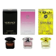 Versace Crystal Noir EDT 5ml, Bright Crystal EDT 5ml, Yellow Diamond EDT 5ml Women 3pc Mini Splash Bottle Gift Set