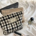 thumbnail image 2 of FLhrweasw Neceser Organizador Bolso Mano para Mujer Monedero Con para Maquillaje (cuadros Negros), 2 of 7