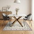 thumbnail image 3 of ODIKA 5'x7' Washable Area Rug Bathtub Sprigs Vintage Bird Border Backing Shower Purple for Small Living Room, Bedroom, Easy Care, Non-Shedding, Pet Friendly, 3 of 7