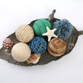 thumbnail image 4 of 6 Pcs 3.5in Summer Spherical Decorative Balls - Blue & Green Rattan Balls with Twine for Vase & Bowl Fillers, 4 of 14