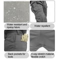 thumbnail image 3 of TRGPSG Men's Outdoors Work Pants with Knee Pads,Hunting Pants Waterproof Hiking Work Pants 10 Pockets (No Belt),Gray Size 32, 3 of 5