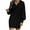 Black, variant on Fesfesfes Women Dress Casual Solid V-Neck Long Sleeve Loose Dress Fall Blouse Pullover Tops Tops on