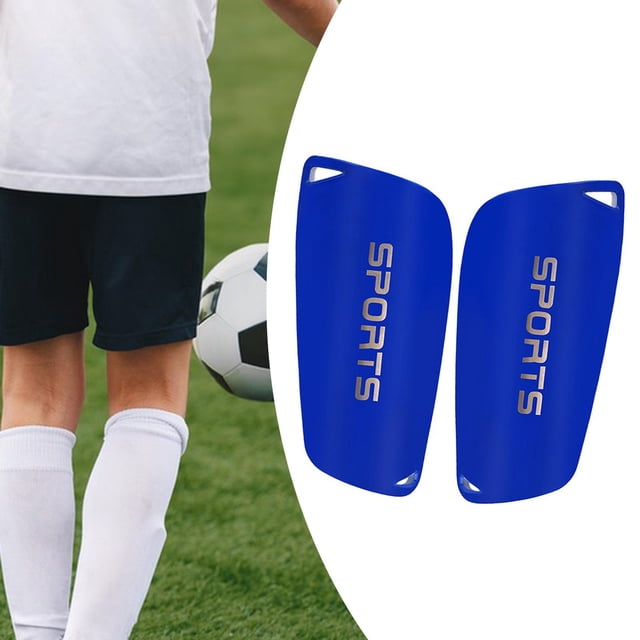 2x espinilleras de fútbol shamjiam protección de piernas accesorios de práctica Azul