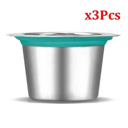 

Mduoduo Stainless Steel Reusable Coffee Capsule Pod for Nespresso Coffee Machine Filter Silver 3 Pcs