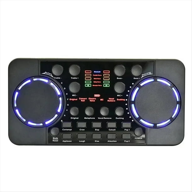 Mezclador de Estudio para Transmisión en , Grabación de Canto, Reducción de Ruido, Tarjeta de Sonido Externa Portátil con Bluetooth para Teléfono y Computadora.