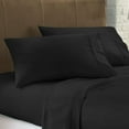 thumbnail image 3 of Cot Sheet Set 4 Piece- 100% Cotton, 1 Flat Sheet, 1 Fitted Sheet with 14" Deep Pocket & 2 Pillowcover, 600TC-Fully Elasticized Sheets-Breathable-Black Stripe, Truck Size, 3 of 5
