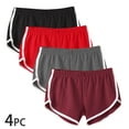 thumbnail image 2 of Diufon 4PCS Plus Size Shorts for Women Elastic Waist Athletic Shorts Color Block Yoga Shorts, 2 of 7