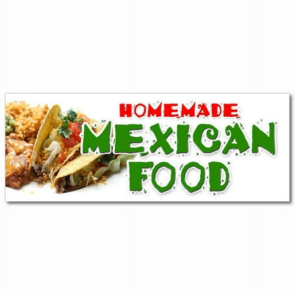 48" HOMEMADE MEXICAN FOOD DECAL sticker tacos burritos restaurant enchilada