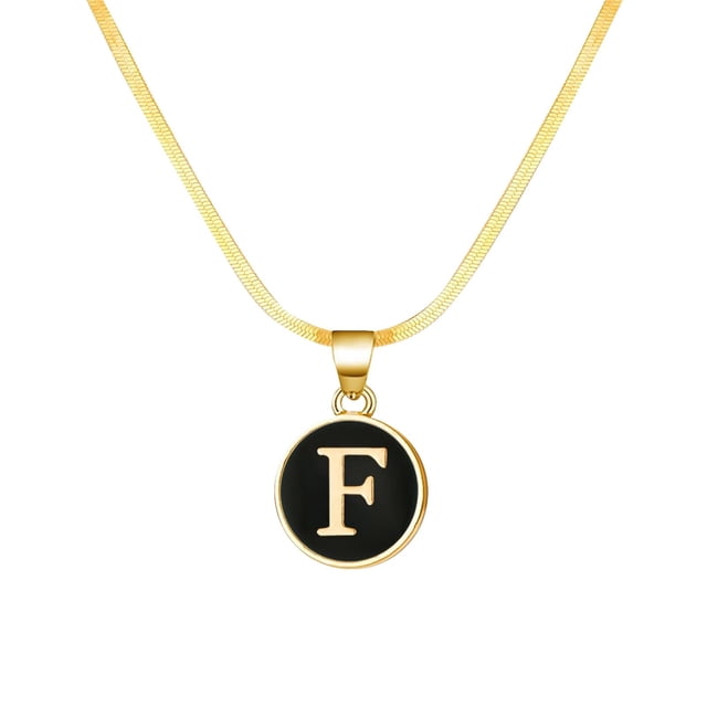 SIfdSeng Collier Initiale 26 Forme Ronde Chaîne Alphabet 26 Collier Alphabet A Z Initiale 26 Colliers Dorés pour Femmes Filles