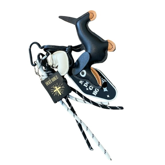 Stylish PU Puppy Bag Charm Dachshund Pendant Keychain Women Holder Backpack Ornament for Trendy Individuals
