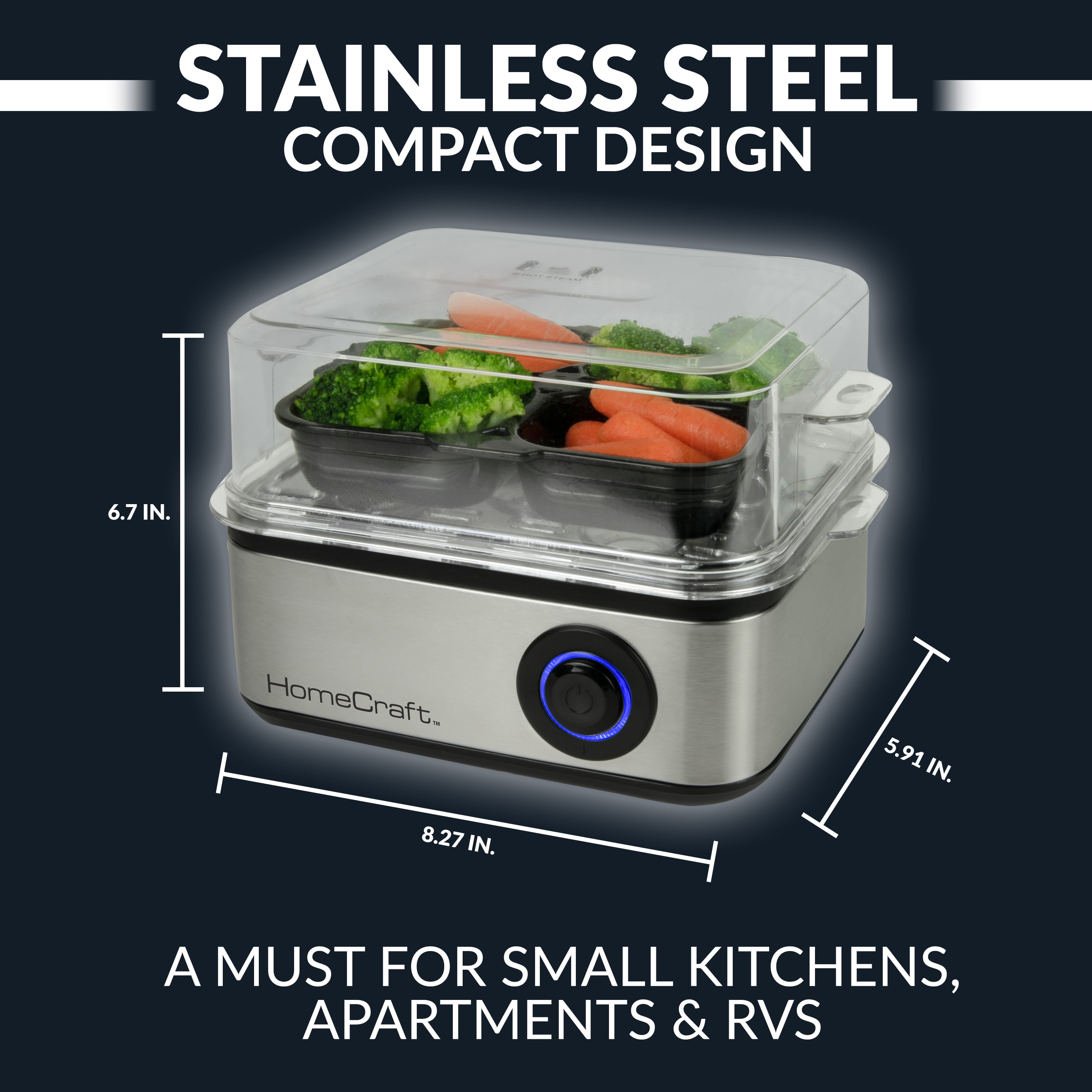 HomeCraft HCECS8SS 8-Egg Cooker with Buzzer