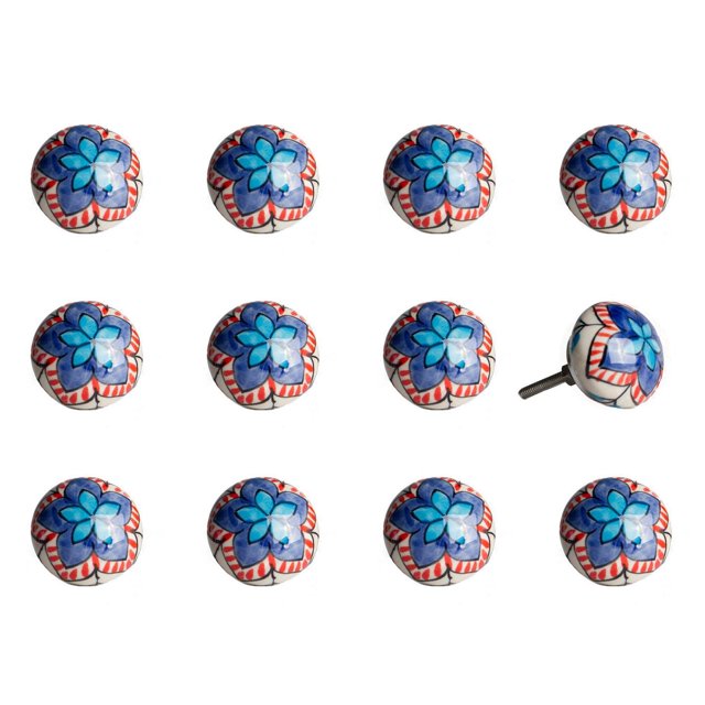 KNOB-IT VINTAGE HANDPAINTED CERAMIC KNOBS (12-Pack) K3511