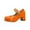 #0013-Orange, variant on Women's Mary Jane Shoes Platform Chunky Heel Pumps for Women Ankle Strap High Heel Mary Janes Square Closed Toe Leather Suede Dress Shoes Party Event Office Prom Gift