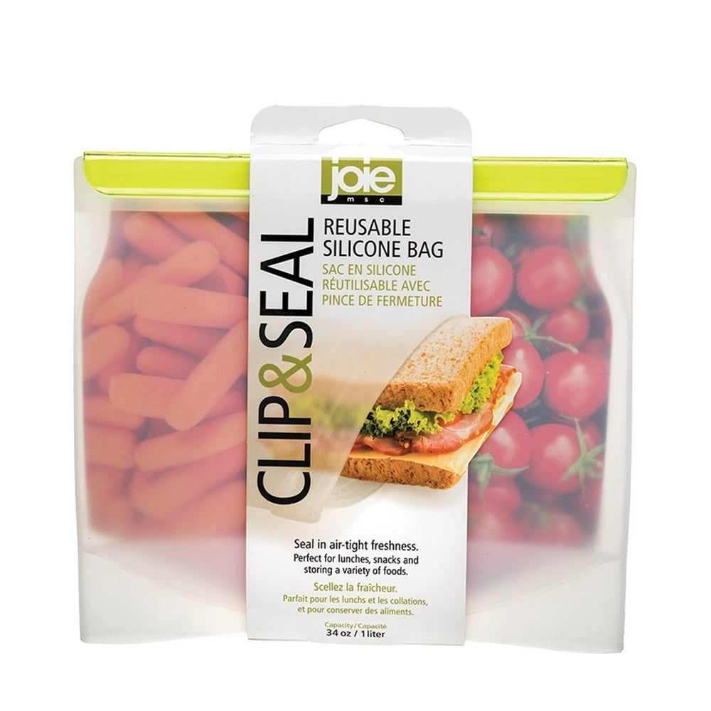 Joie Clip and Seal Reusable Silicone Food Storage Bag, 1 Liter