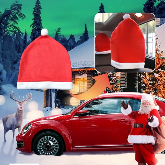 Hxlamzoo 2024 Christmas Supplies Funny Car Seat Head Ornament Decorations, Funny Christmas Seat Cover Accessories Car Headrest Protectors for All Car/Truck Models