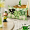 thumbnail image 3 of St Patricks Day Clover Buffalo Plaid Throw Pillow Cover, 12 x 20 Inch Polka Dot Shamrock Cushion Case Decoration for Sofa Couch, 3 of 6