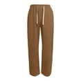 thumbnail image 3 of Pantalons Décontractés pour Femmes, Taille Haute, Jambes Larges, Design Polyvalent pour Usage Quotidien et Style de Rue sur Plateformes, 3 of 3