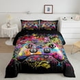 thumbnail image 2 of Castle Fairy Abstract Gamepads Full Size Comforter Sets,Graffiti Splash Bedding Sets, 2 of 8