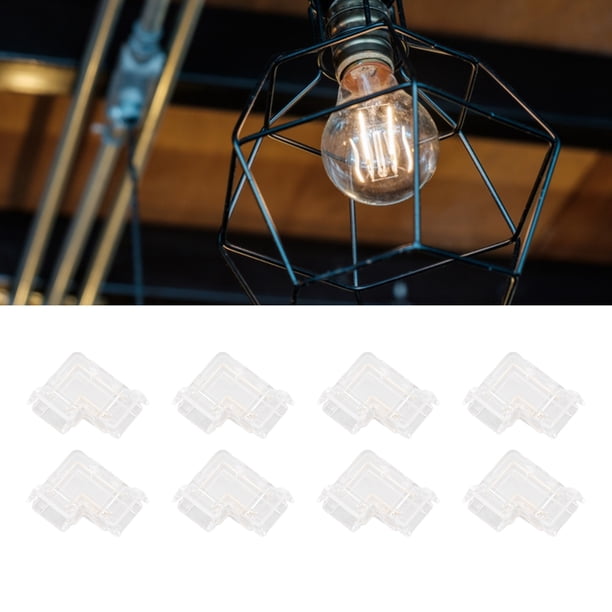 Conector De Luz De Tira, Conector LED COB De 3 Pines 8 Piezas Transparente Para El Hogar Para Luz De Tira COB