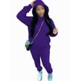 thumbnail image 1 of Avamo Women Two Piece Outfit Hooded Neck Jogger Set Drawstring Tracksuit Sets With Pockets Sweatsuits Jogging Sweatshirts And Sweatpants Dark Purple XL, 1 of 4