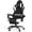 Black, variant on Linen Fabric Gaming Chair with Footrest, Ergonomic Computer Chair with Massage Lumbar Pillow and Adjustable Headrest, Comfortable Office Chair for Home & Gaming, White