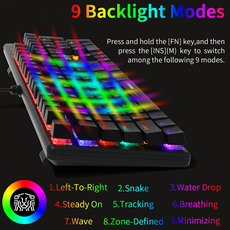 Wired Floating Gaming Keyboard Light Up USB Keyboard Mechanical Keyboard  Hand Feeling RGB Backlit Keyboard Gaming Accessories Portable Computer