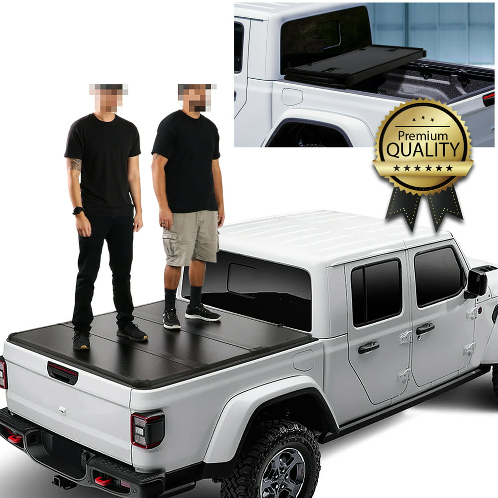 For 2020 to 2021 Jeep Gladiator JT Pickup Truck 5.5FT Bed Solid Hard Top Tri-Fold Tonneau Cover 2021 Jeep Gladiator Tri Fold Tonneau Cover