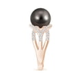 thumbnail image 3 of ANGARA Tahitian Cultured Pearl Criss-Cross Shank Ring in 14K Rose Gold for Women | June Birthstone, Birthday, Anniversary, Jewelry Gift for Women | Pearl Ring, 3 of 9
