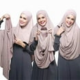 thumbnail image 3 of Muslim Jersey Hijab Scarf Women Double Loop Instant Scarf Femme Musulman Islamic Headscarf Cotton Shawl Wrap Bandana 180*85cm (19,180-85cm), 3 of 7