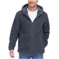 thumbnail image 2 of RYDCOT Men's Casual Hooded Arctic Fleece Solid Color Retro Loose Full Zip Double-Sided Plush Warm Jacket with Pocket Dark Gray, 2 of 9