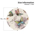 thumbnail image 2 of Picia Flying Butterflies-1 Printed Leather Coasters for Drinks, 4" Drink Coasters Set of 4 for Tabletop Protection, Handmade Luxurious Home Décor and Housewarming Gift -Round Shape, 2 of 6