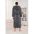 thumbnail image 4 of U2SKIIN Mens Ultra Soft Plush Bathrobe with Hood, Warm Fleece Robe with Pockets Spa Robes for Men Cozy Fluffy Fuzzy(Dark Grey, S/M), 4 of 4