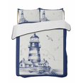 thumbnail image 2 of Quilts Twin XL Size, Lighthouse Soft Comforter Bedding Set for Bed, Ocean Seagull Vintage Navy Blue Coastal Boat Lightweight Quilted Bedspread with Pillow Cover(2 Pieces) for All Season, 68x98 Inch, 2 of 6