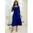 thumbnail image 6 of KISSMODA Midi Dresses for Women Casual 3/4 Sleeve Wrap Dress Plus Size Curvy Cocktail Dresses with Pockets, 6 of 6