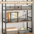 thumbnail image 4 of Yartaka Bookshelf with Doors Industrial Bookcase with 4 Tiers Open Storage Shelves Rustic Bookshelves Tall Display Rack Cabinet Farmhouse Bookshelf for Bedroom, Living Room, Home Office, Brown, 4 of 9