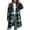 Green plaid jacket women, variant on Women Plaid Shacket Jacket Trendy Fall Casual Button Wool Blend Tartan Trench Coat Long Winter Clothing with Pockets Black,XXL