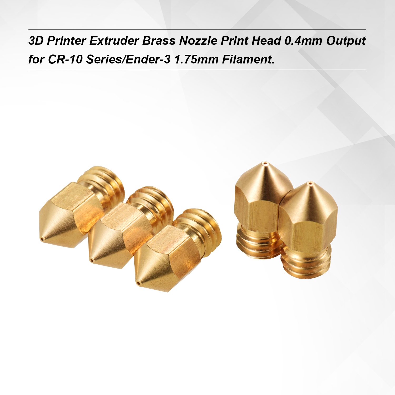 10 pcs 0.4mm Copper Extruder Nozzle M6 for 1.75mm Consumable CA NEW