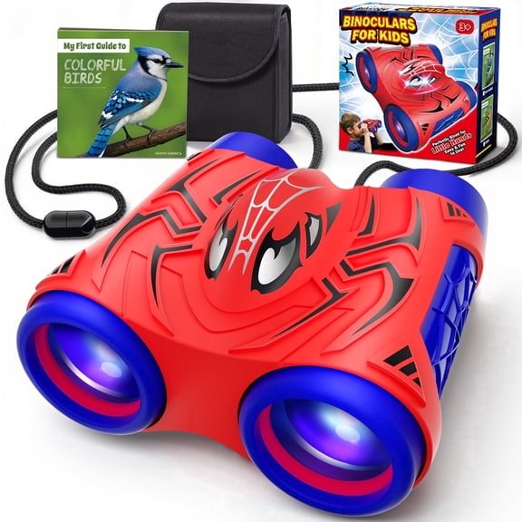 Aogsiyt Binoculars for Kids, Portable Mini Binoculars with Compass & Bird Watching Manual, Outdoor Camping Backyard Toys for Boys Girls Ages 3-12