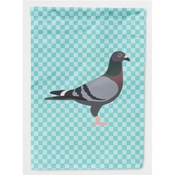 Carolines Treasures BB8125GF Racing Pigeon Blue Check Garden Flag